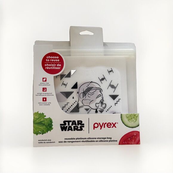 Star Wars Pyrex Platinum Silicone Storage Bags Sandwich Size - Picture 1 of 2